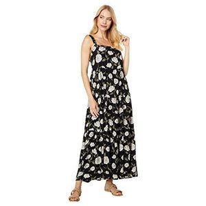 Saltwater Luxe Libbie Sustainable Moonlight Bloom Tank Maxi Dress Black LG